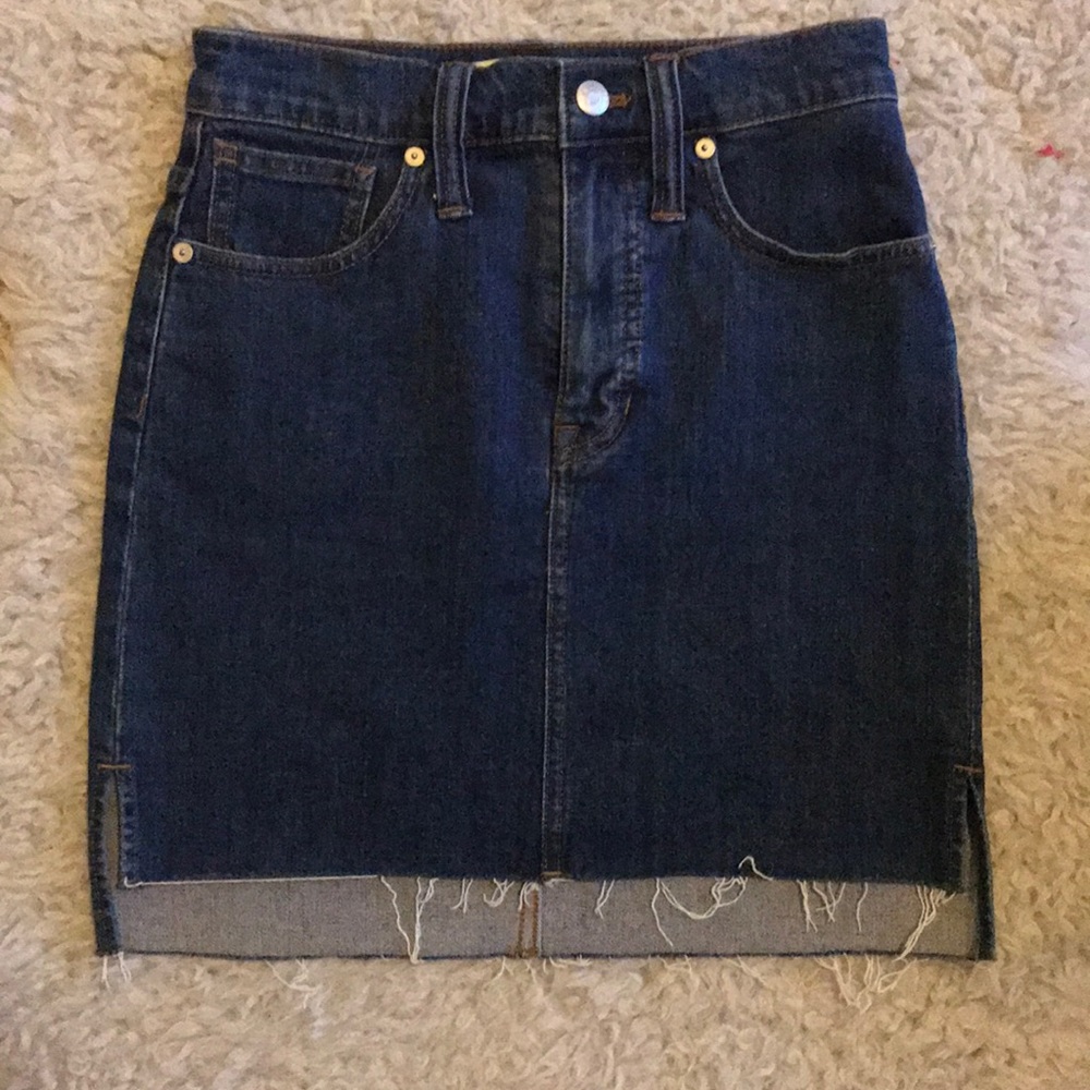 High rise denim skirt